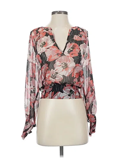 Pre-owned Misa Long Sleeve Blouse In Pink