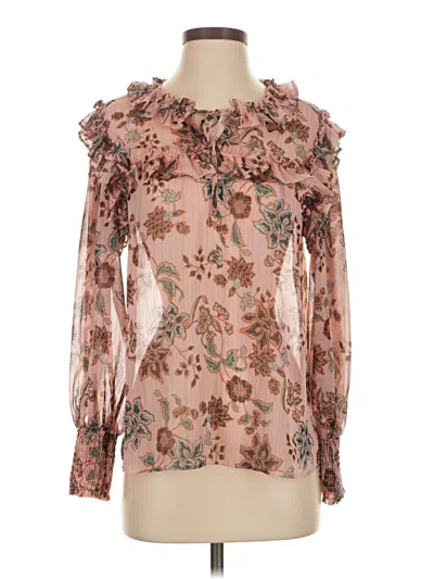 Pre-owned Misa Long Sleeve Blouse In Pink