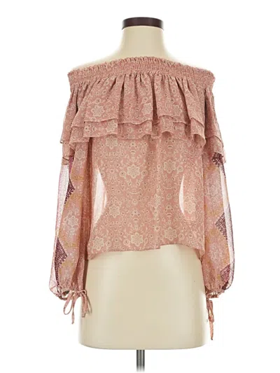 Pre-owned Misa Long Sleeve Blouse In Pink