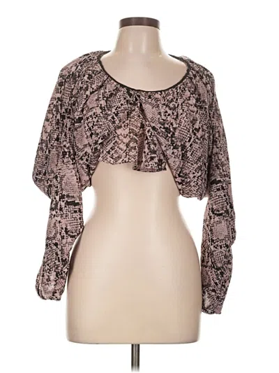 Pre-owned Misa Long Sleeve Blouse In Pink