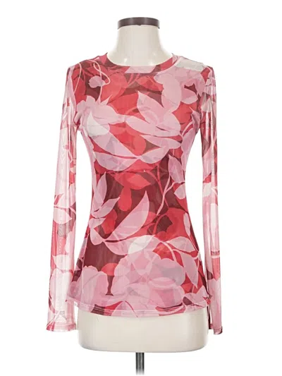 Pre-owned Misa Long Sleeve Top Pink Boatneck Tops