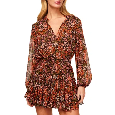 Misa Lorena Dress In Autumn Flora In Brown
