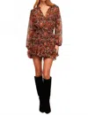 Misa Lorena Mini Dress In Autumn Floral In Multi