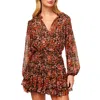 Misa Lorena Mini Dress In Autumn Floral In Multi