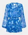 Misa Lorena Tiered Mini Dress In Blue