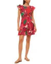 Misa Belinda Mini Dress In Flora Rosada In Red