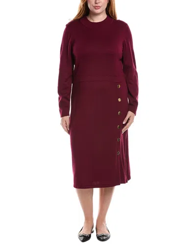 Misa Los Angeles Eyelet Midi Dress In Burgundy