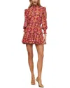 Misa Gianna Mini Dress In Chic Nostalgic Chiffon In Red