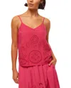 Misa Marcela Top In Pink Eyelet In Pink