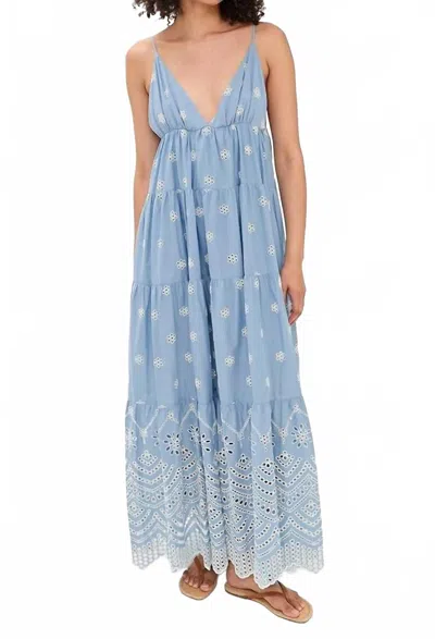 Misa Louka Dress In Periwinkle Scallop In Blue