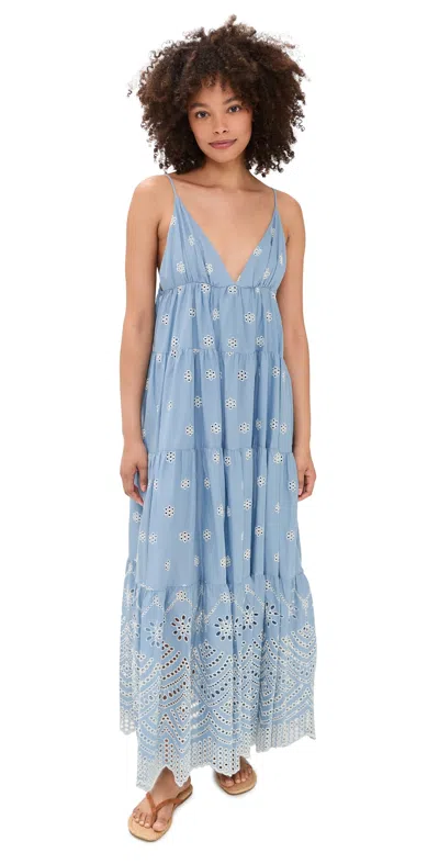Misa Louka Dress Periwinkle Scallop In Blue