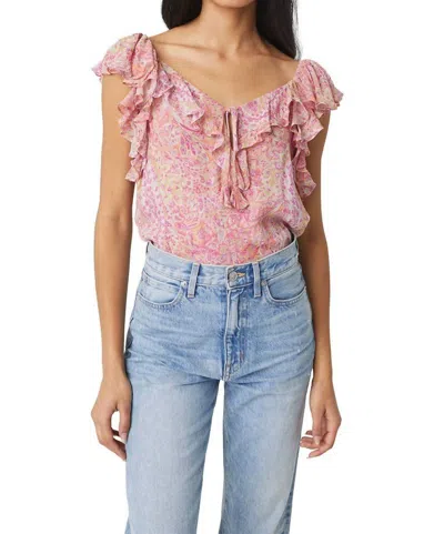 Misa Luca Top In Puglia Paisley In Pink