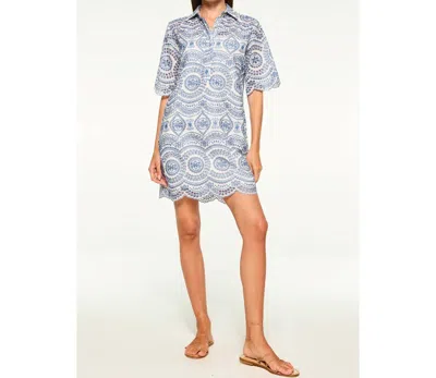 Misa Lucia Eyelet Dress In Blue