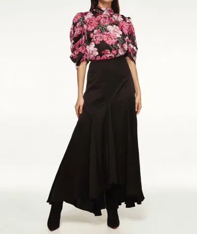 Misa Luella Top In Pink Peony In Multi