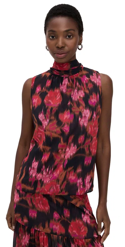 Misa Luka Top Blur Flora In Pink