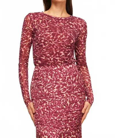 Misa Lula Top In Fauna Abstract In Red