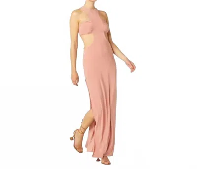 Misa Lyra Cut Out Jersey Knit Maxi Dress In Rose In Pink