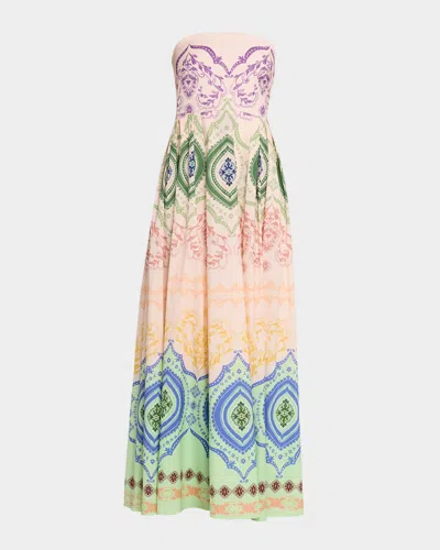 Misa Maddie Strapless Maxi Dress In Multi