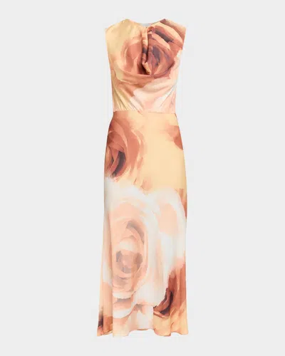 Misa Maha Cowl-neck Midi Dress In Multi
