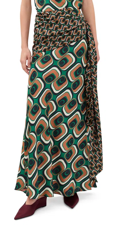Misa Mana Skirt Emerald Tile Mix In Green
