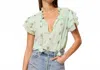 Misa Maria Bohemian Top In Mint In Green