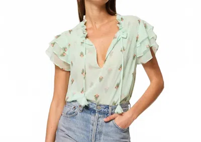 Misa Maria Bohemian Top In Mint In Green