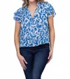 Misa Maria Top In Blue Water In Blue