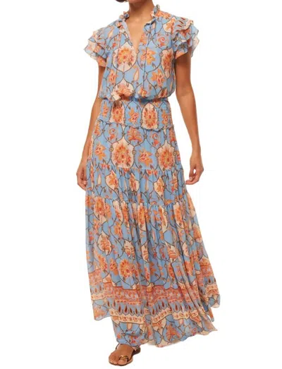 Misa Maria Top In Caged Floral In Multi