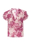 Misa Maria Top In Fuchsia In Multi