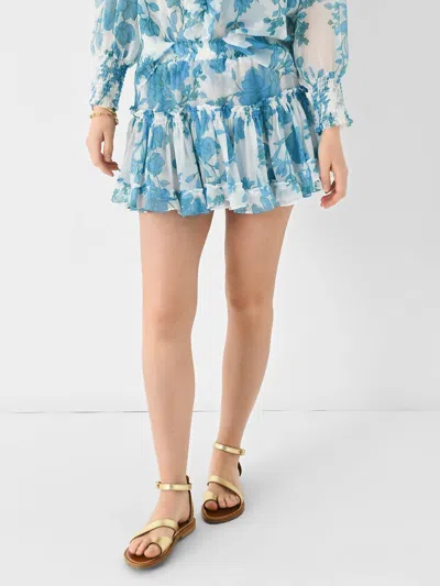 Misa Marion Skirt In Turquoise Flora In Blue