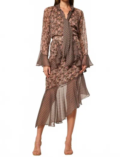 Misa Maris Top In Brown Paisley Mix