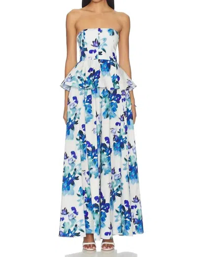 Misa Mattea Maxi Dress In Blurred Bouquet In Multi