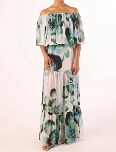 Misa Mavi Maxi Skirt In Verdant Anemone Chiffon In Multi