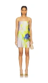 Misa Marble Flora Maxine Mini Dress In Green,purple