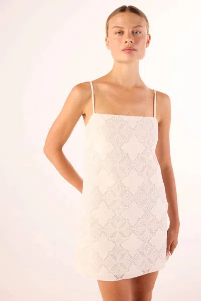 Misa Maxine Mini Dress In Floral Medallion In White