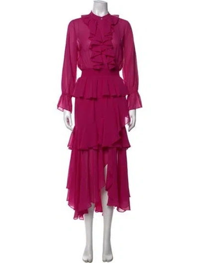 Pre-owned Misa Midi Length Dress In Pink