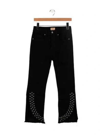 Pre-owned Misa Mid-rise Wide Leg Jeans In Black