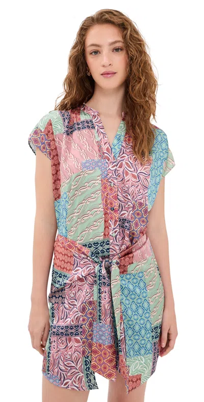 Misa Mika Dress Oasis Patchwork In Blue