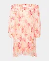 Misa Millie Watercolor Floral Chiffon Dress In Multi