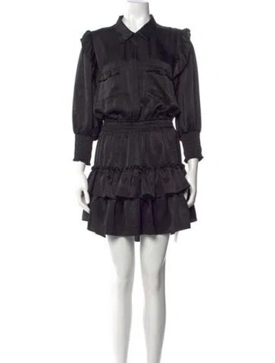 Pre-owned Misa Mini Dress In Black