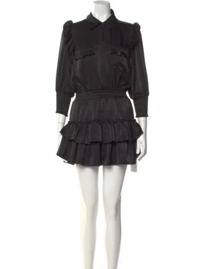 Pre-owned Misa Mini Dress In Black