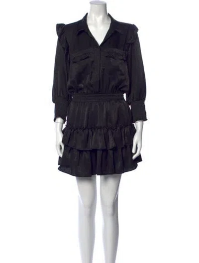 Pre-owned Misa Mini Dress In Black