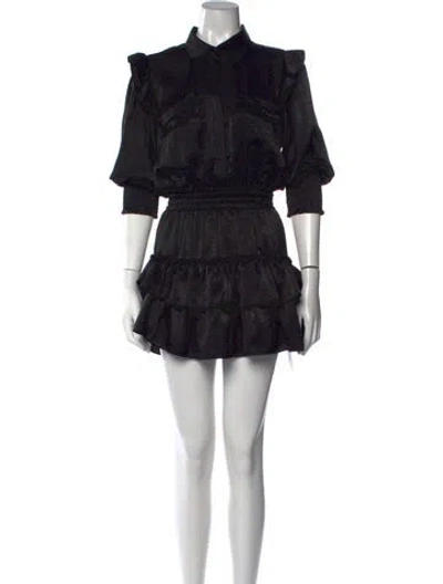 Pre-owned Misa Mini Dress In Black