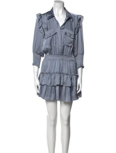 Pre-owned Misa Mini Dress In Blue
