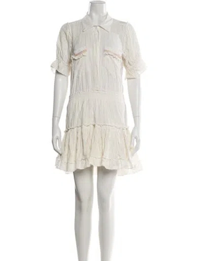 Pre-owned Misa Mini Dress In Neutral