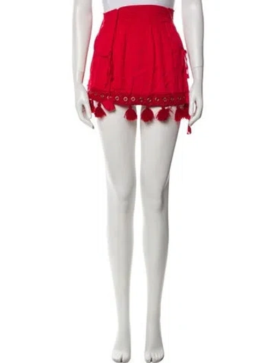 Pre-owned Misa Mini Skirt In Red