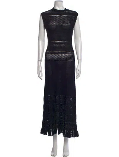 Pre-owned Misa Mock Neck Long Dress In Black