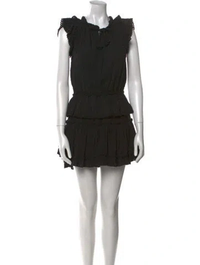 Pre-owned Misa Mock Neck Mini Dress In Black