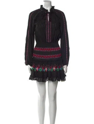 Pre-owned Misa Mock Neck Mini Dress In Black