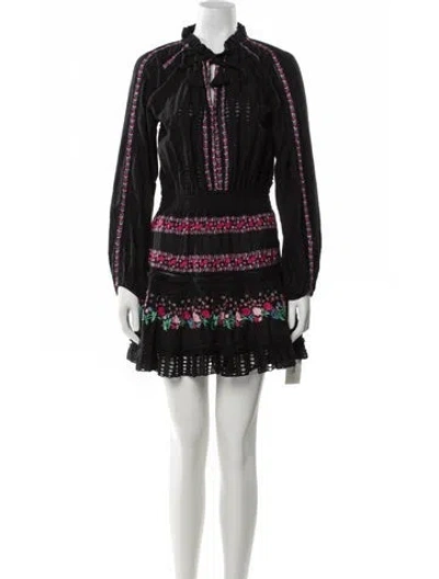 Pre-owned Misa Mock Neck Mini Dress In Black